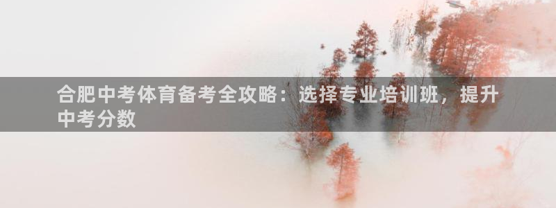 尊龙凯时下载官方正版：合肥中考体育备考全攻略：选择专